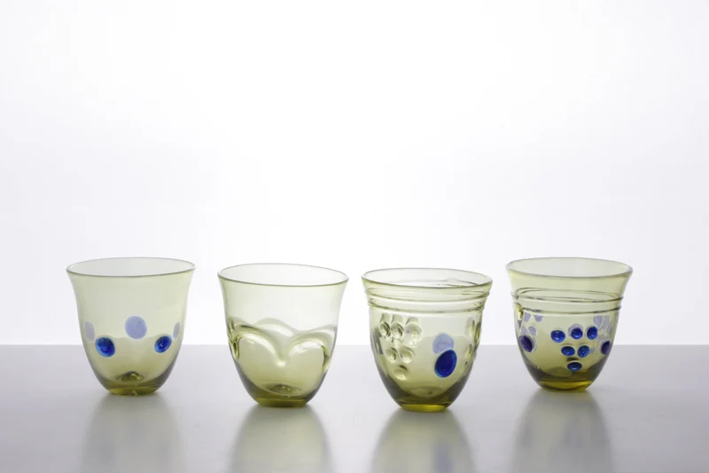 Verre Romain avec Points Bleus en Paire