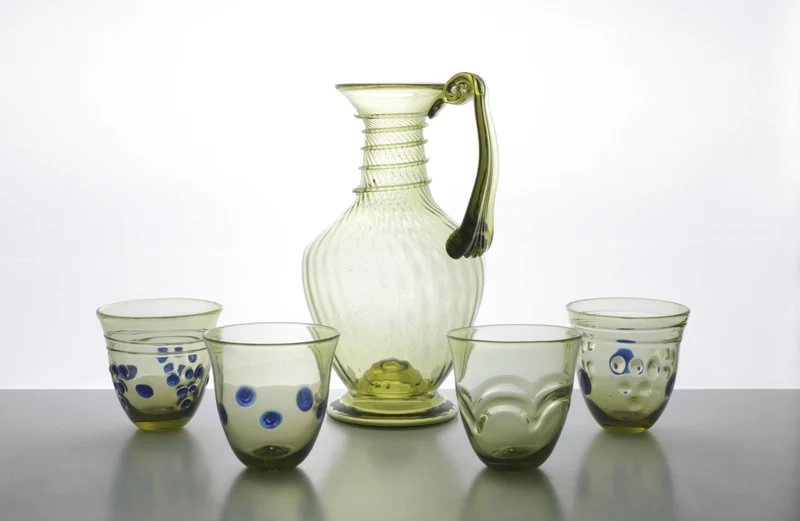 Verre Romain avec Points Bleus en Paire