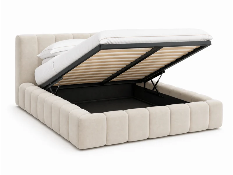 Lit coffre design matelassé - CHLOE