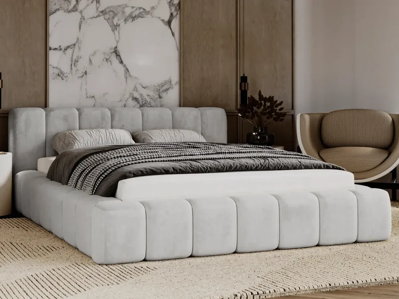 Lit coffre design matelassé - CHLOE