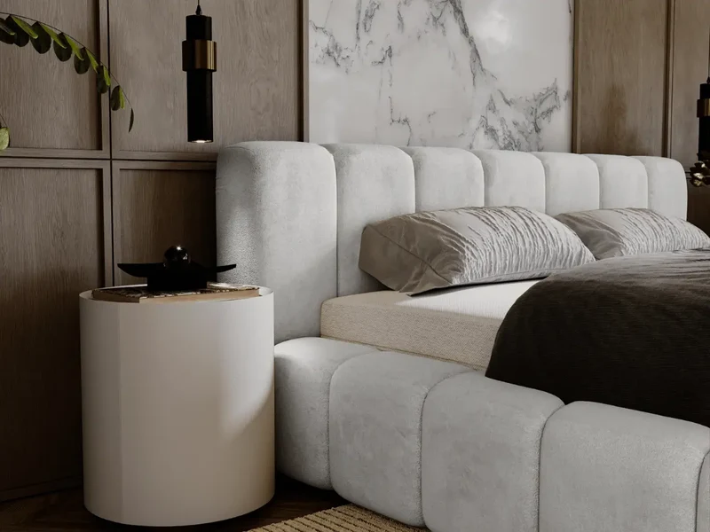 Lit coffre design matelassé - CHLOE