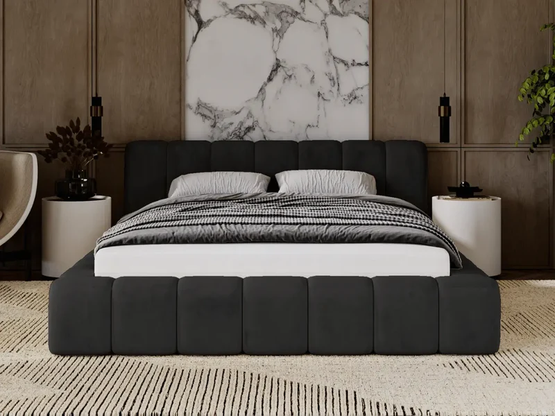Lit coffre design matelassé - CHLOE