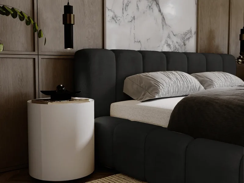 Lit coffre design matelassé - CHLOE