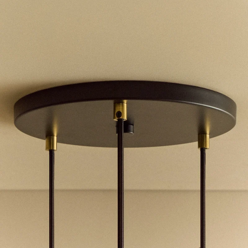 Triple Pendant in Walnut - Black Canopy