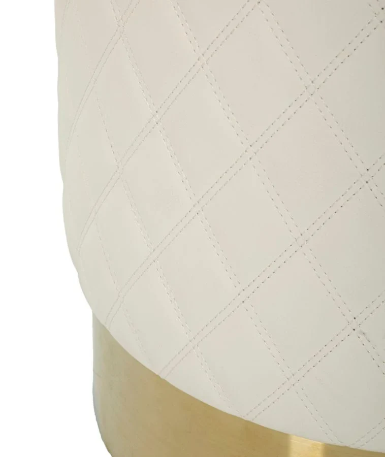 Tabouret rond rembourré avec base dorée – Siège contemporain Sharon