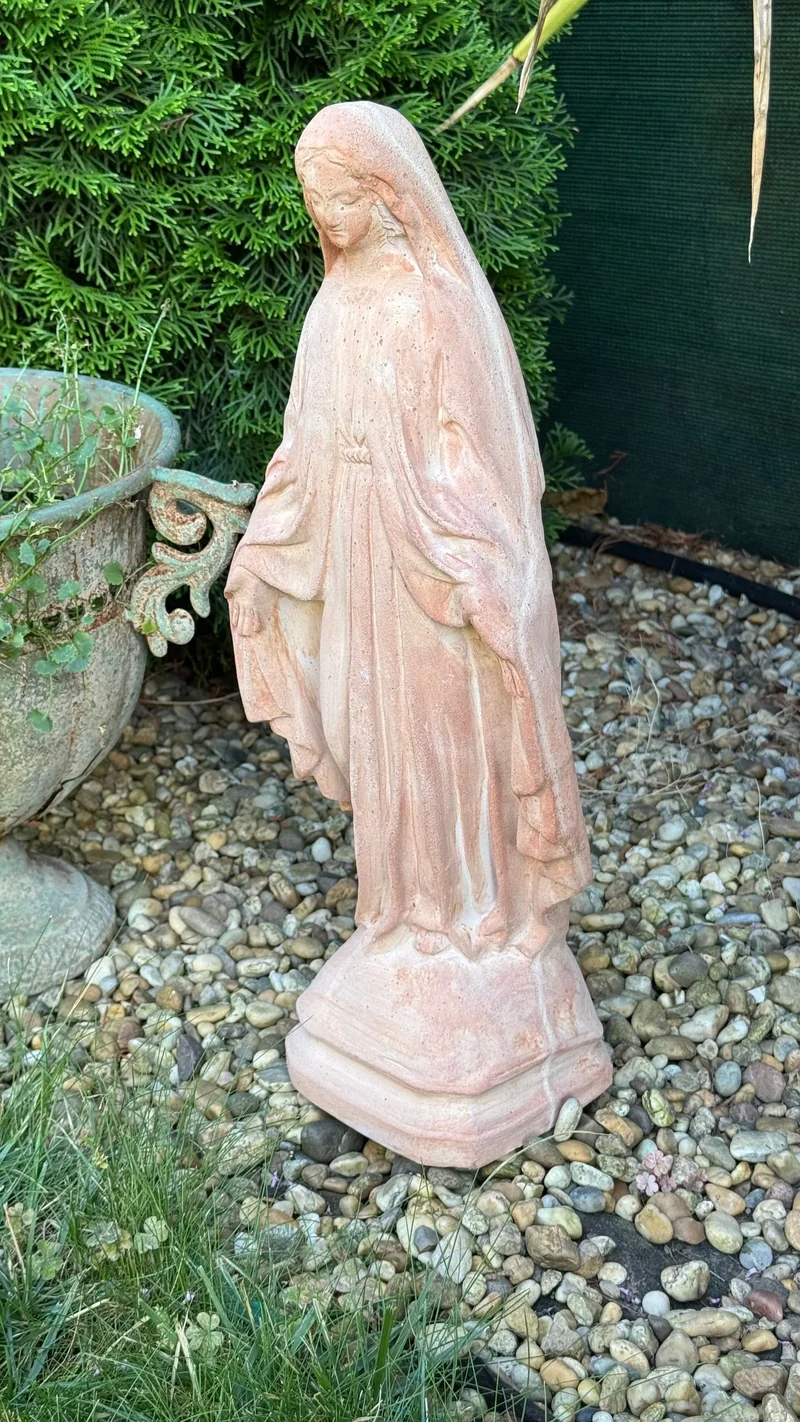 Vierge Marie Statue Jardin Terracotta