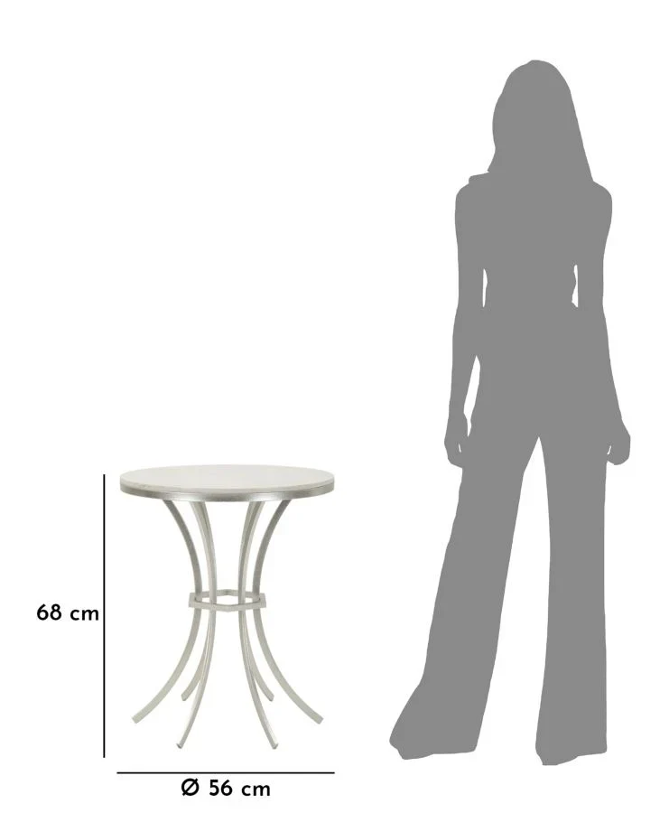 Table d'appoint ronde avec base en métal et plateau en marbre – Istanbul Modern Accent