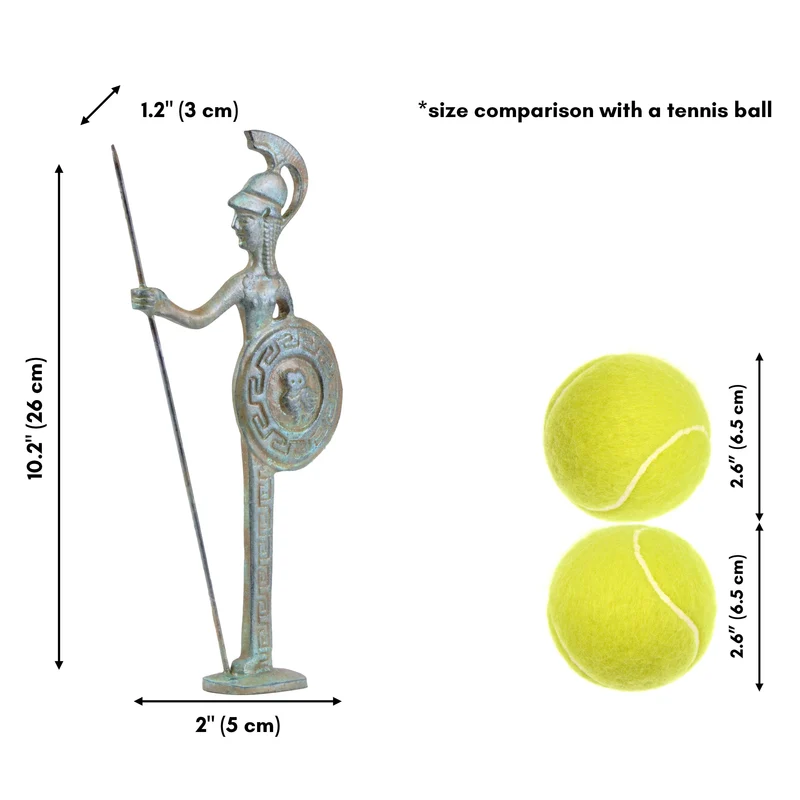 Statuette Athéna - bronze vert