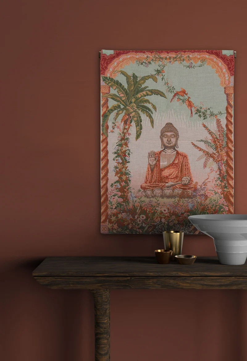 Tapisserie Gobelin Bouddha (Tissage Jacquard)