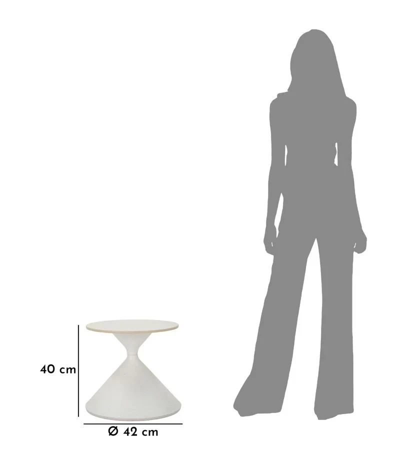 Table d'appoint ronde blanche avec base sculpturale – Style contemporain avec plateau en marbre