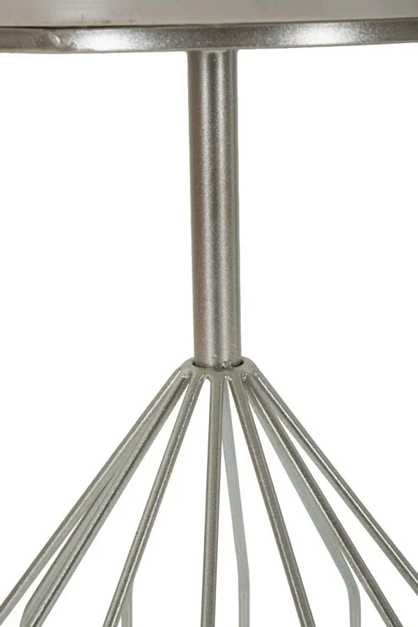 Table d'appoint ronde en marbre artificiel avec base unique – Style contemporain