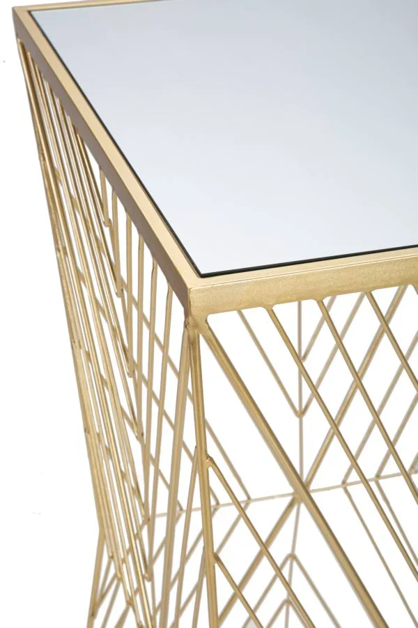 Table de bar en métal doré – Lines 4 Modern Design
