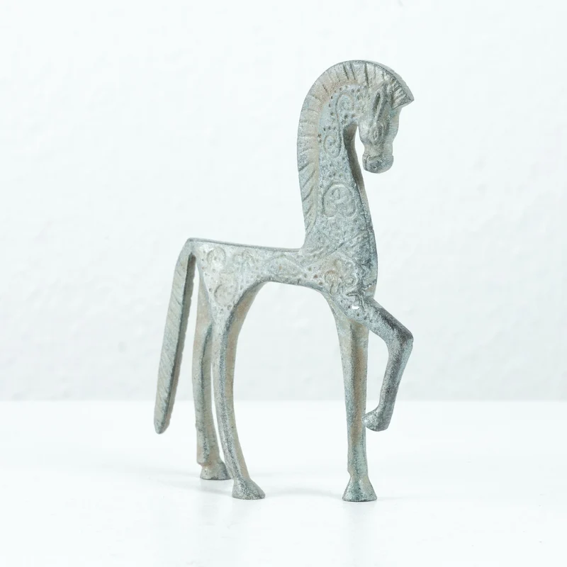 Statuette de cheval grec (petite taille, bronze vert)