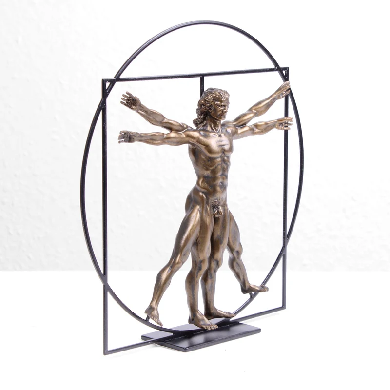 Statuette de l' Homme Vitruvien (Sculpture du Corps de Léonard de Vinci)