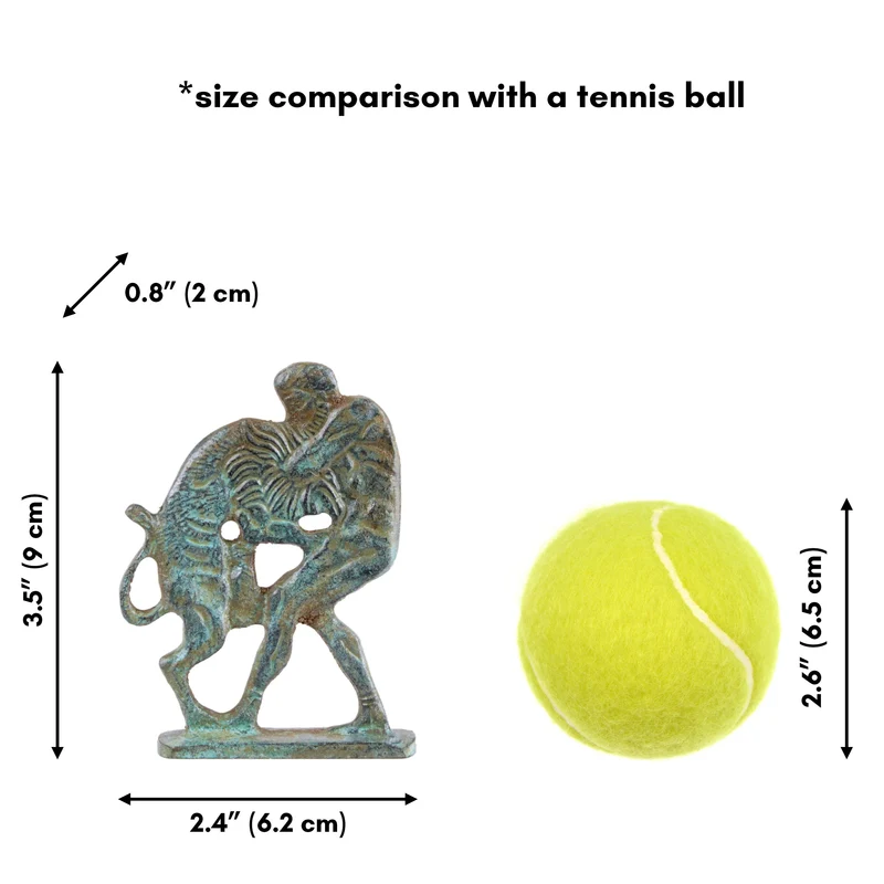 Statuette Hercule - combattant le lion de Némean - bronze vert