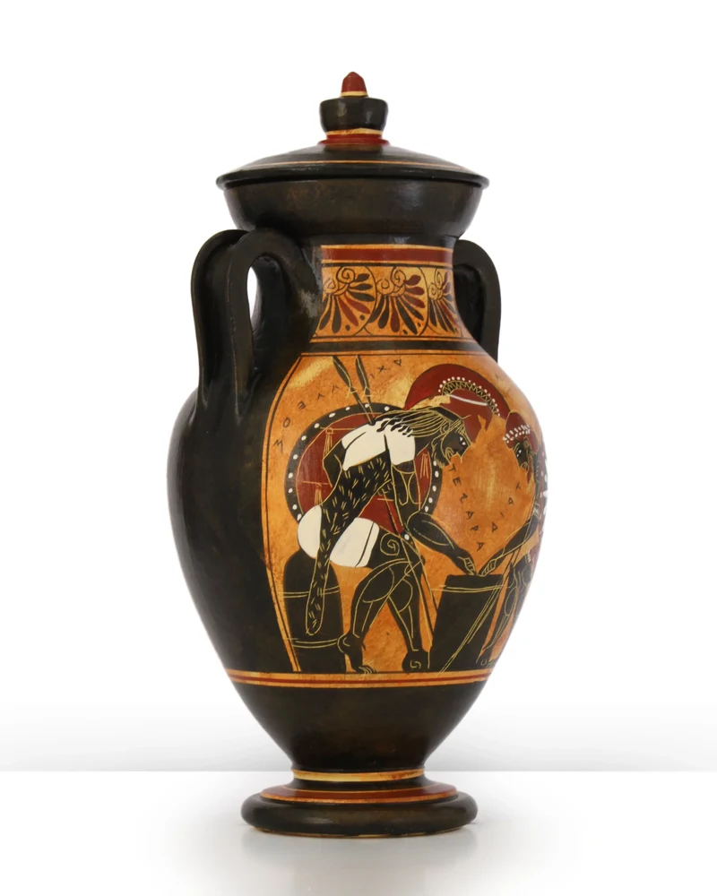 Amphore grecque avec Ajax et Achille à figures noires