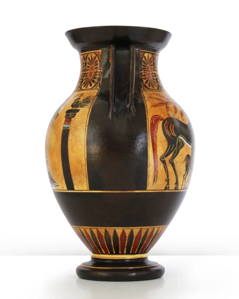 Amphore grecque avec Athéna et Hercule à figures noires
