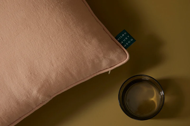 Housse de coussin carré - Rose poudré