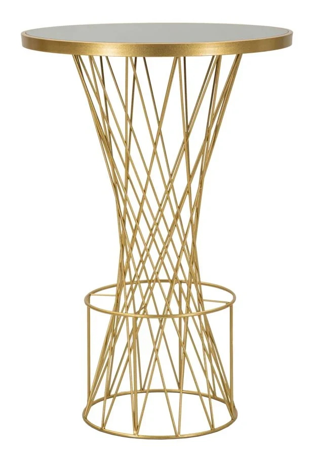 Table de bar haute en métal doré avec structure ajourée – Tower New Design