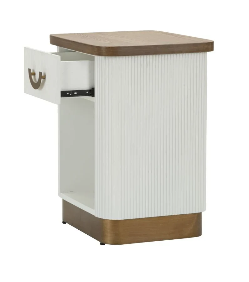 Table de chevet blanche avec tiroir – Table de chevet Tolosa