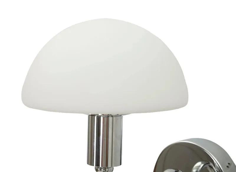 Applique murale argent et blanche avec abat-jour en forme de dôme – Lovy Modern Accent