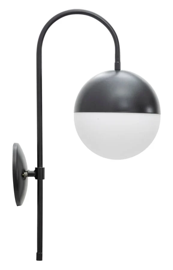 Applique murale d'extérieur noire avec bras incurvé – Darky Street Design