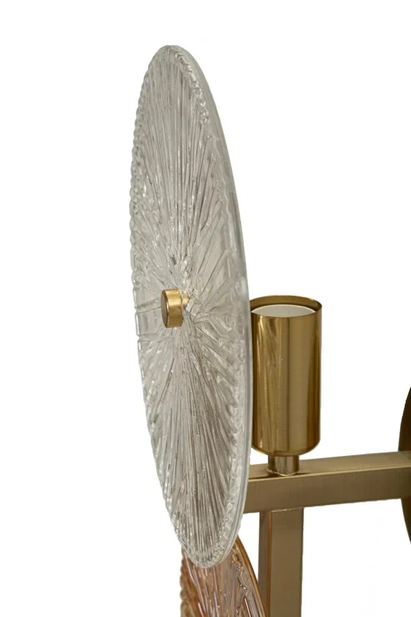 Applique murale dorée et argentée avec motif soleil rayonnant – Sunrise Modern