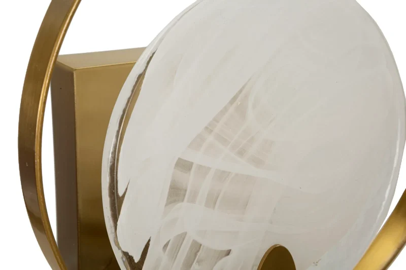 Applique murale dorée et blanche avec abat-jour rond – Oklan Modern Style