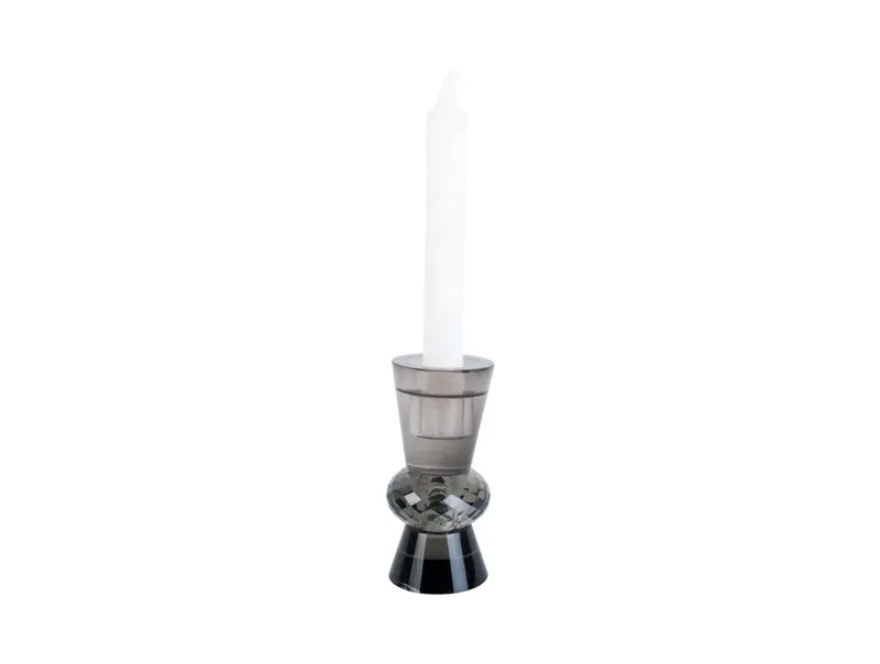 Bougeoir Noir de Luxe – Art en Verre Cône Duo