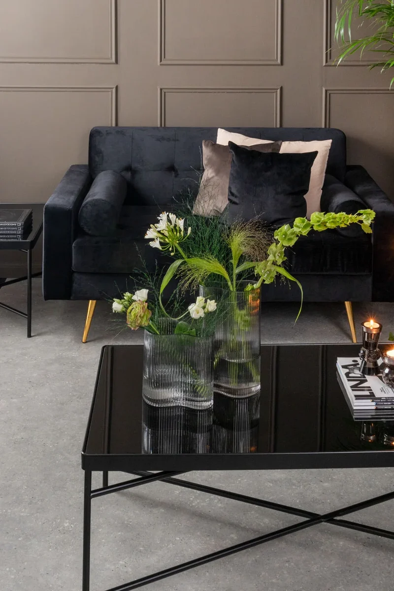 Bougeoir Noir de Luxe – Art en Verre Cône Duo