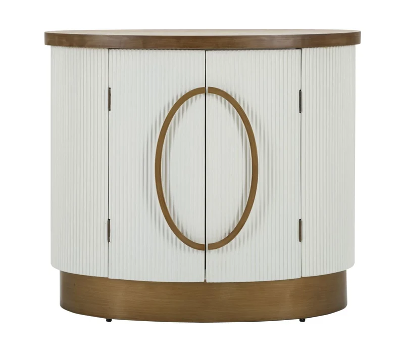 Armoire blanche à 2 portes avec accents en bois – Tolosa Collection