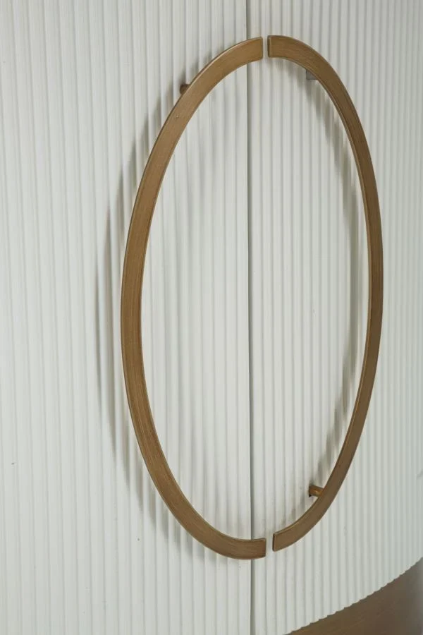 Armoire blanche à 2 portes avec accents en bois – Tolosa Collection