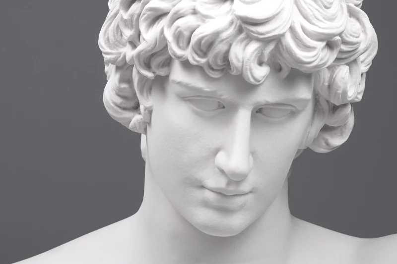 Buste d'Antinoüs (grande) - grande sculpture en marbre blanc