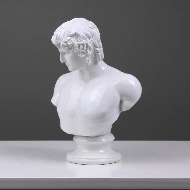 Buste d'Antinoüs (statue en résine blanche)