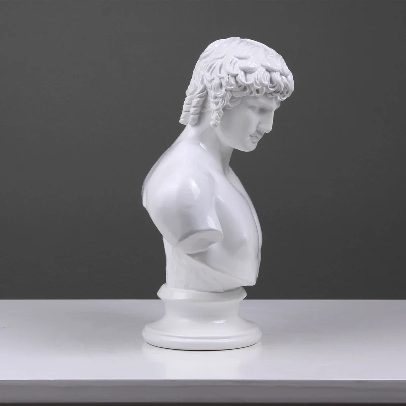 Buste d'Antinoüs (statue en résine blanche)
