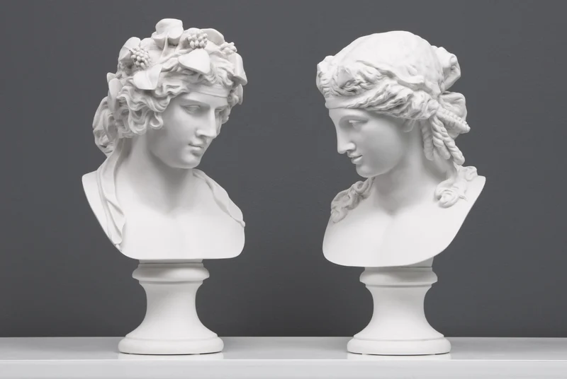 Buste d'Antinoüs et d'Ariane - sculpture en marbre