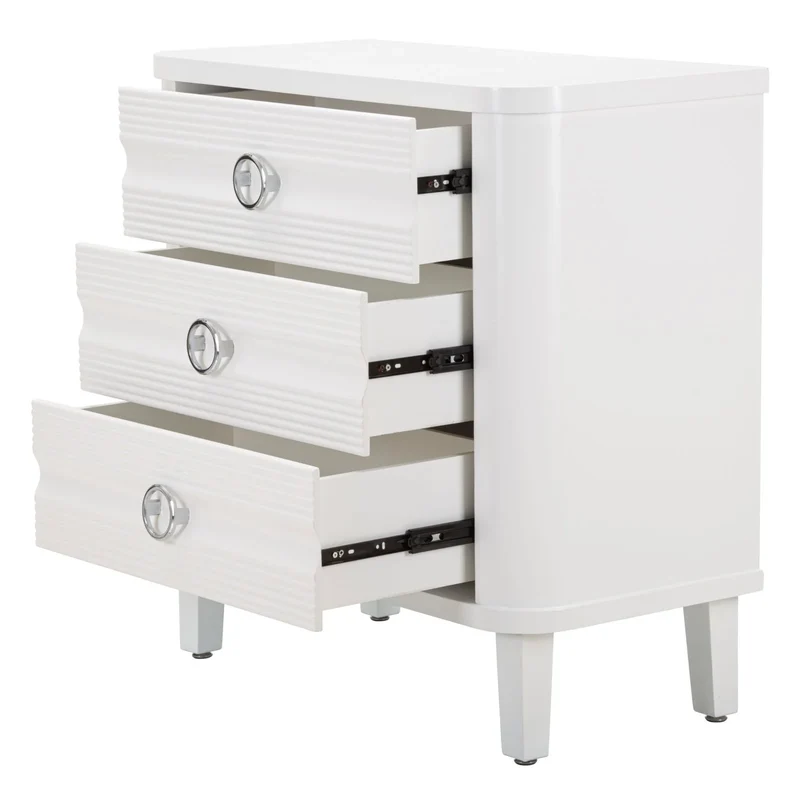 Commode en bois blanc avec tiroirs – Rangement pour chambre à coucher Shine