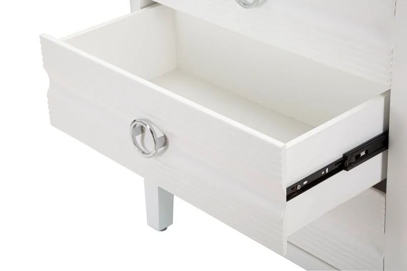 Commode en bois blanc avec tiroirs – Rangement pour chambre à coucher Shine