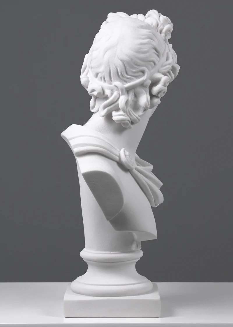 Buste d'Apollon - grande sculpture en marbre blanc