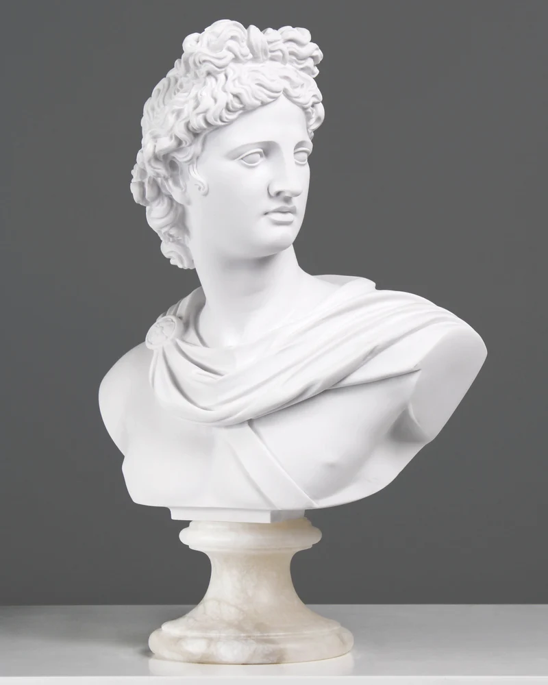 Buste d'Apollon - sculpture en marbre