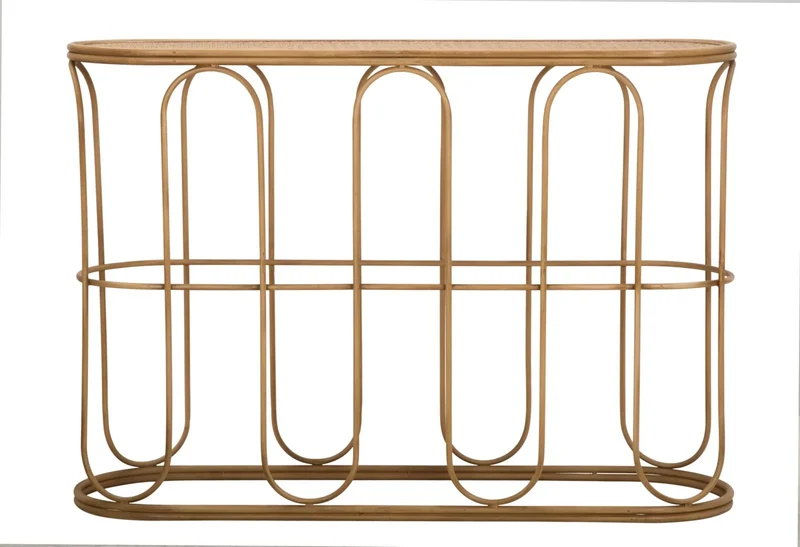 Console en bois avec design à lattes – Samui Entryway