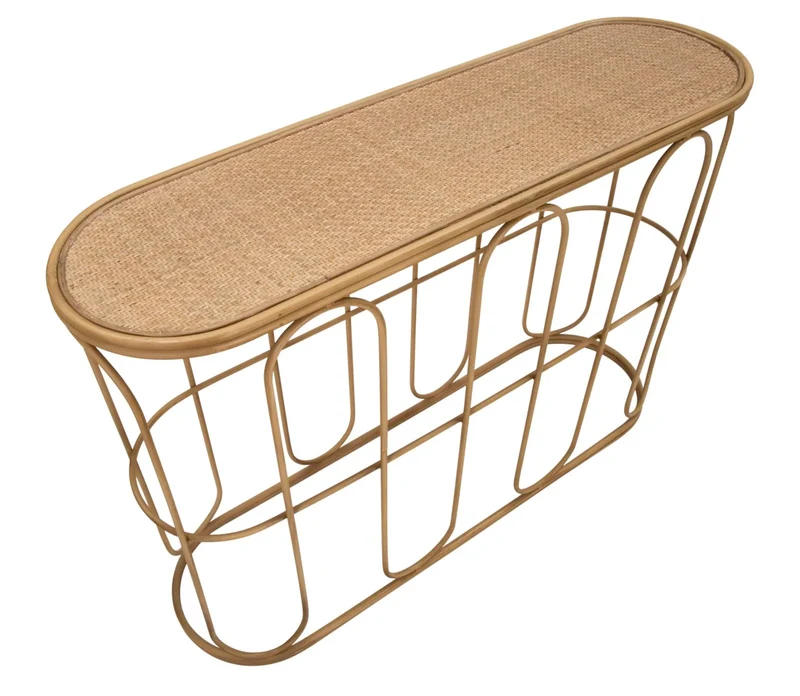 Console en bois avec design à lattes – Samui Entryway