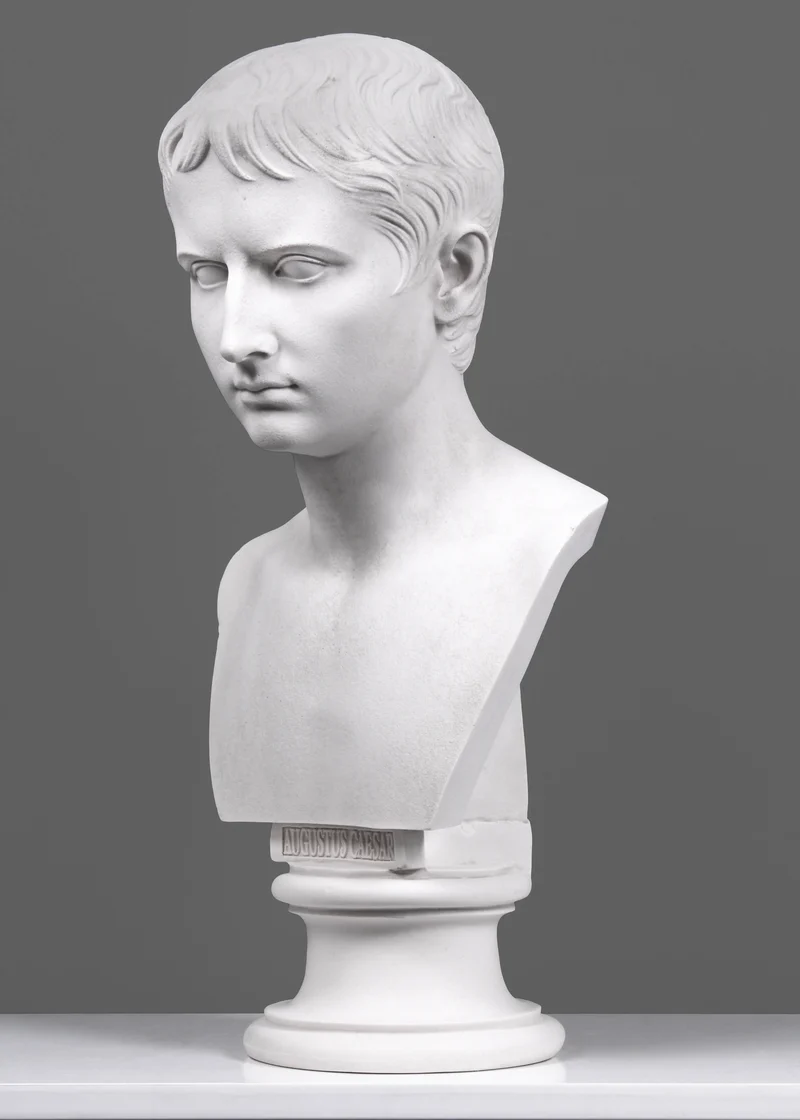 Buste d'Auguste (grande taille) - sculpture en marbre