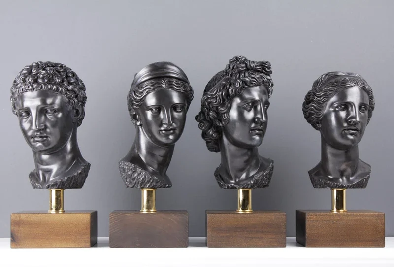 Buste d'Hermès - Dieu olympien (bronze) - sculpture en marbre