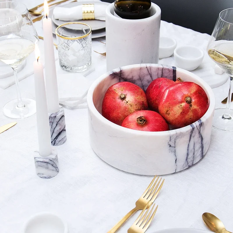 Corbeille à Fruits en Marbre Blanc