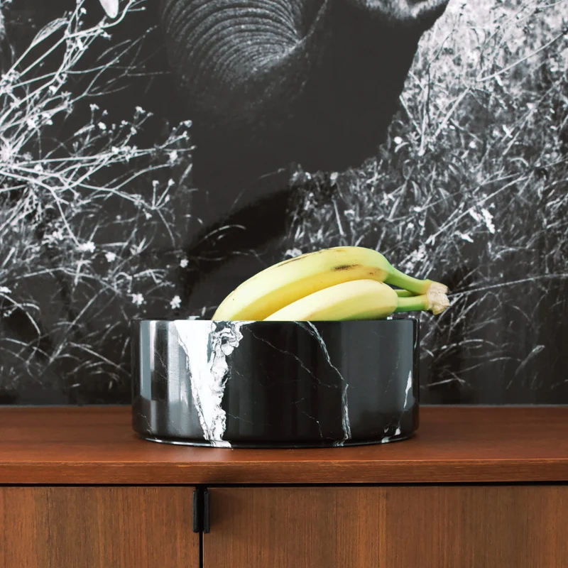 Corbeille à Fruits en Marbre Noir