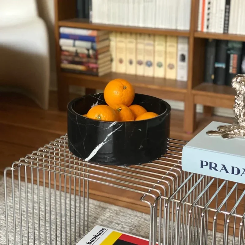 Corbeille à Fruits en Marbre Noir