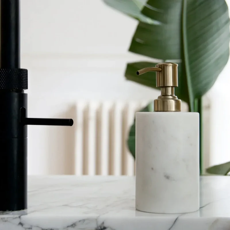 Distributeur de Savon en Marbre Blanc