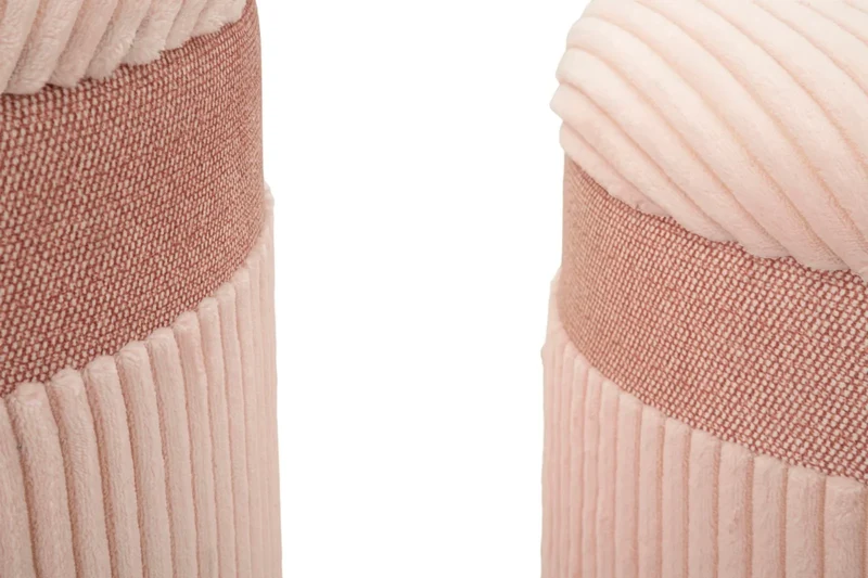 Lot de 3 poufs de rangement rembourrés roses – Collection Curtain Box