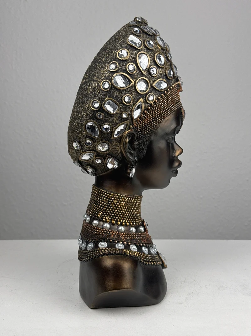 Majestueux Buste de Reine Africaine (Finition bronze)